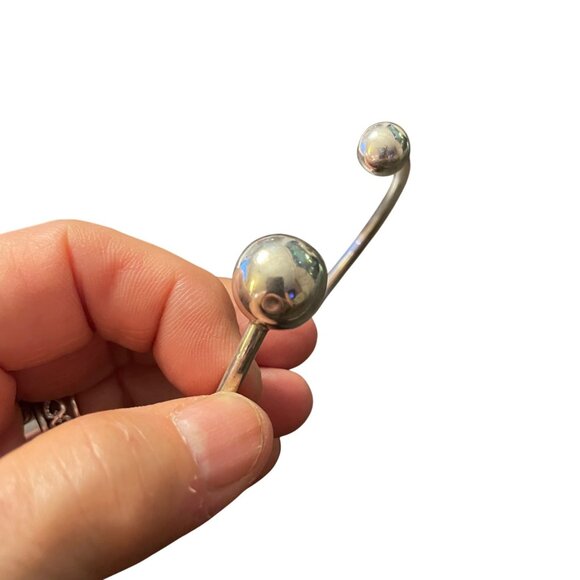 Sterling Silver flexible Adjustable Bangle Cuff Bracelet Dual Ball Ends - Picture 4 of 6